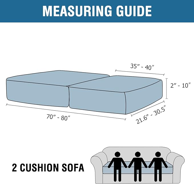 H.VERSAILTEX Velvet Stretch Couch Cushion Cover Plush Cushion Slipcover for Chair Loveseat Sofa Cushion Furniture Protector Seat Cushion Sofa Cover (2 Piece Large Sofa Cushion Covers, Peacock Blue)