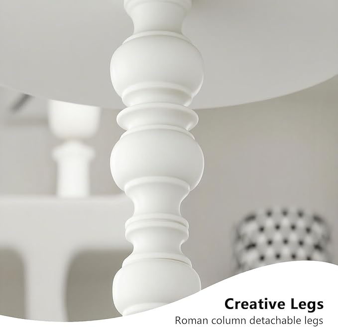 Metal Small End Table,Vintage Matte Black Round Side Table Nightstand for Bedside or Sofa,Small Accent Pedestal Table for Living Room Corners Bedroom Patio and bar (Light White)