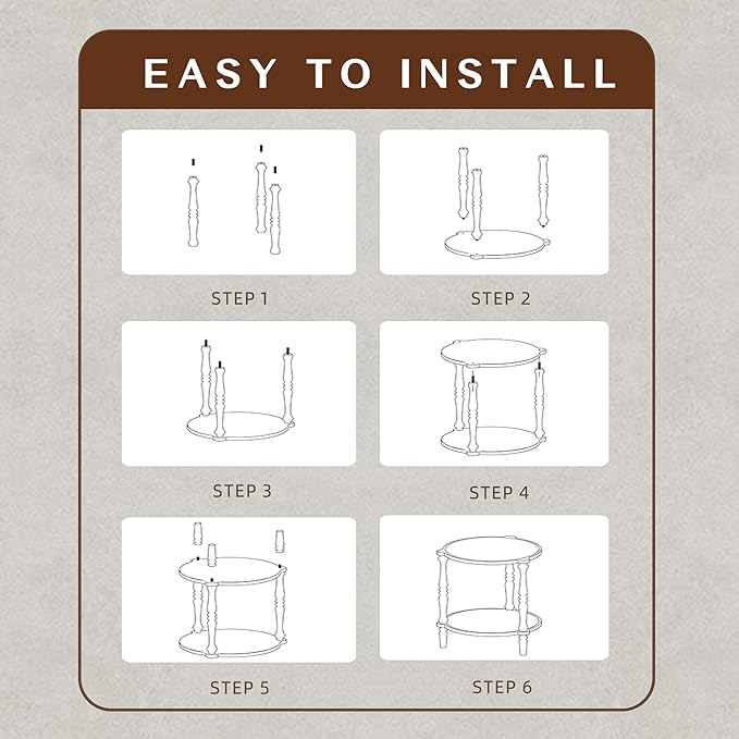 Accent Wood End Table, 2-Tier Round Bedside Table, Natural Side Table Nightstand for Family, Bedroom, Living Room, Handcrafted Finish, White