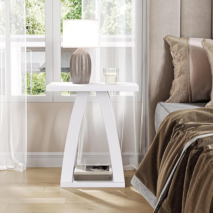 End Tables Living Room Set of 2. Side Tables Living Room. Side Table Beside Sofa. Modern End Table for Home. White End Tables Set of 2