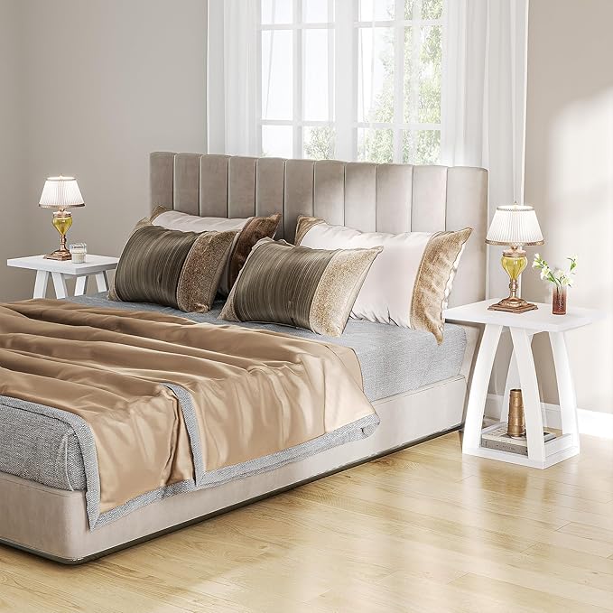 End Tables Living Room Set of 2. Side Tables Living Room. Side Table Beside Sofa. Modern End Table for Home. White End Tables Set of 2