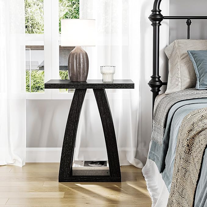 End Tables Living Room Set of 2. Side Tables Living Room. Side Table Beside Sofa. Modern End Table for Home. Black End Tables Set of 2